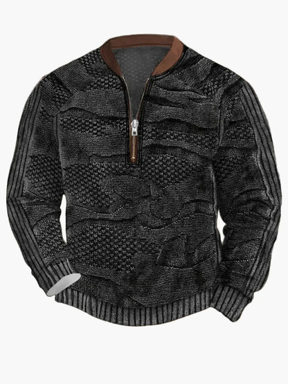 Pull en tricot zippé moderne pour homme