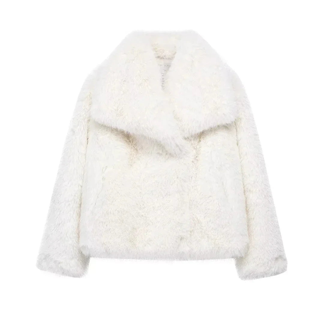 Manteau oversize en fausse fourrure pour femmes