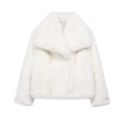 Manteau oversize en fausse fourrure pour femmes