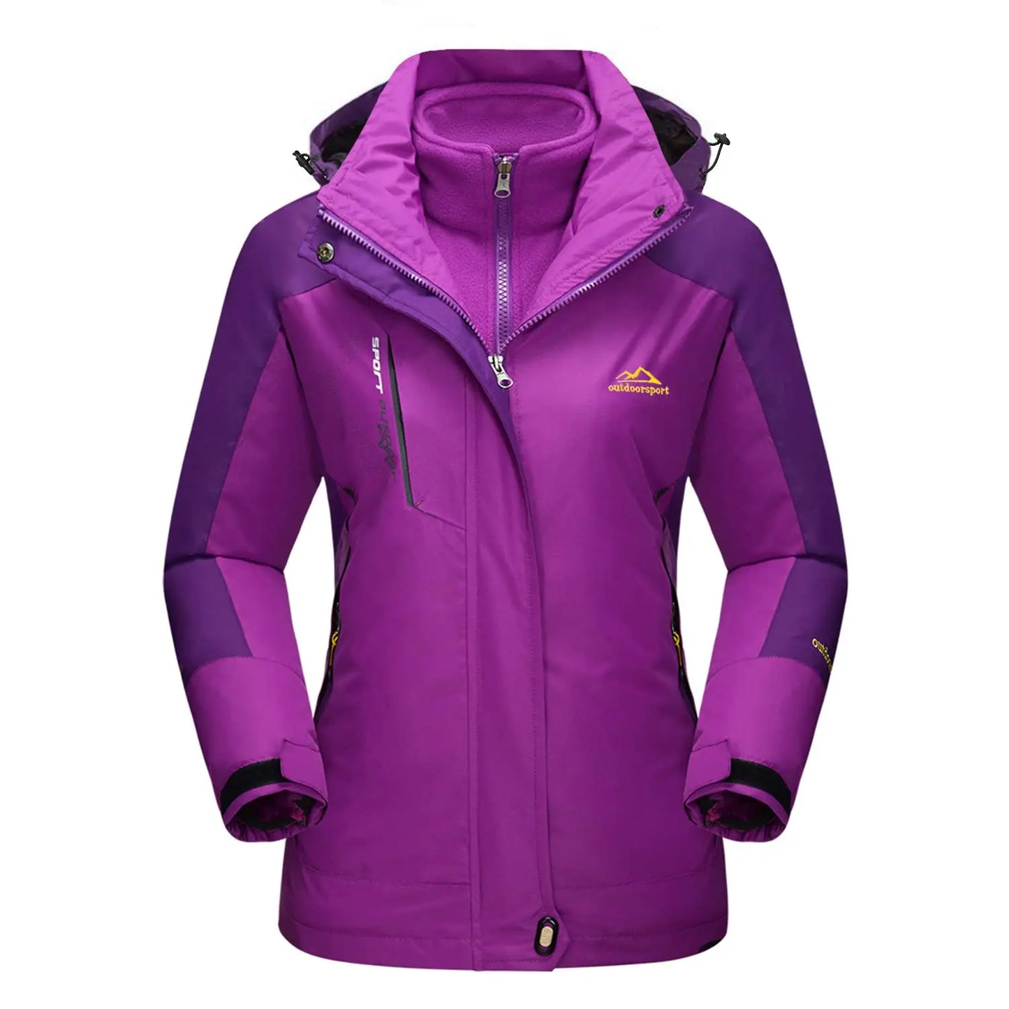 Veste de ski chaude doublée polaire 3-en-1