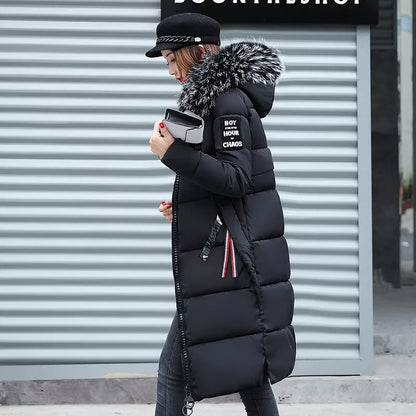 Fridli - Manteau long d'hiver pour femme avec garniture en fourrure