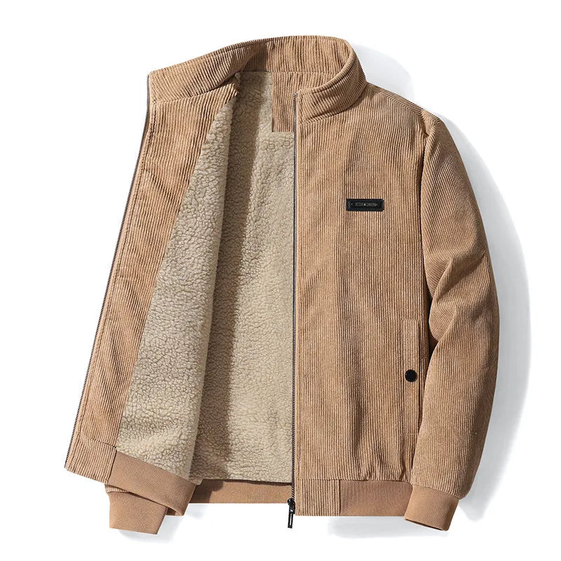 Retro Sherpa Jacke Samt Soft - IdealeKleiden