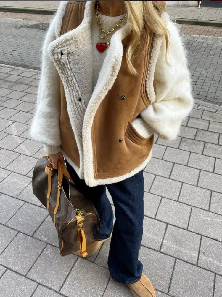 Gilet en cuir femme élégant et hivernal