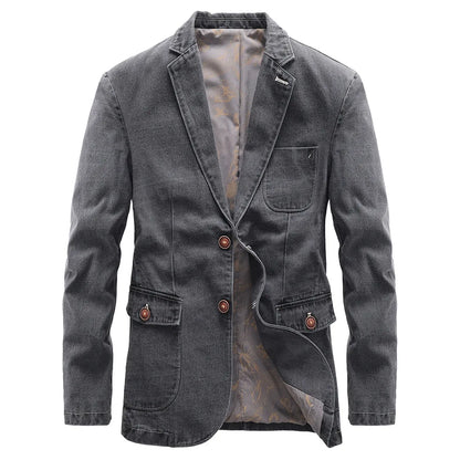 Blazer en jean décontracté pour hommes