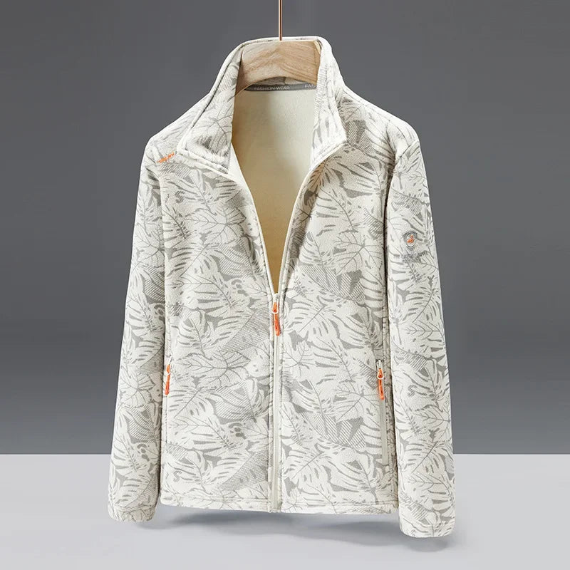 Veste en polaire douce avec col montant et fermeture éclair
