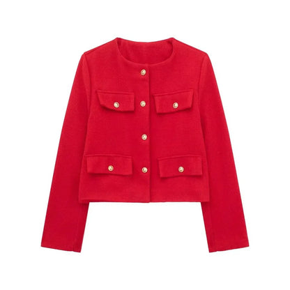 Élégante veste courte en laine pour femme