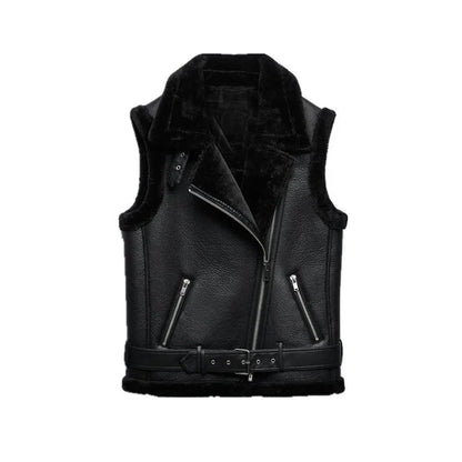 Gilet en cuir femme chaud et élégant