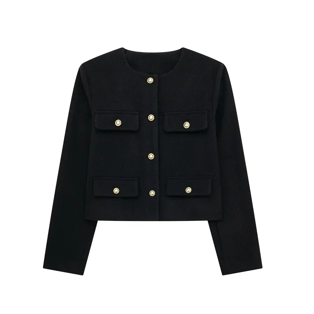 Élégante veste courte en laine pour femme
