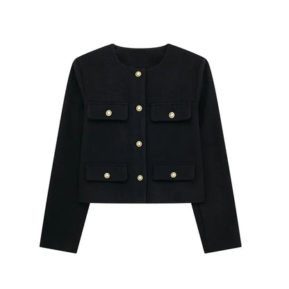 Élégante veste courte en laine pour femme