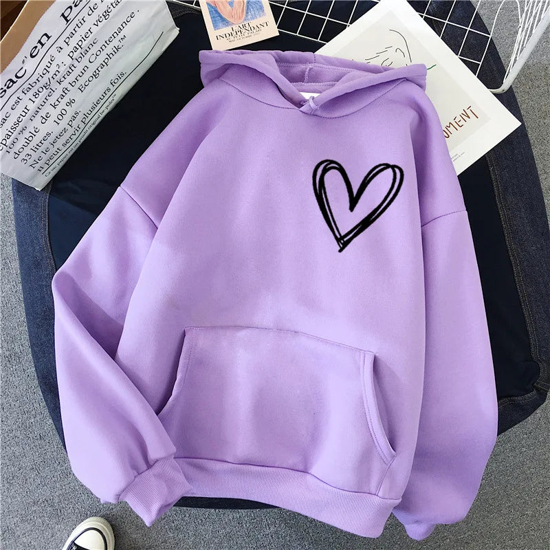 Sweat à capuche cœur femme Confortable Design tendance