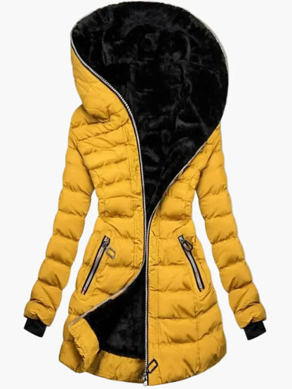 Doudoune matelassée à capuche asymétrique pour l'hiver
