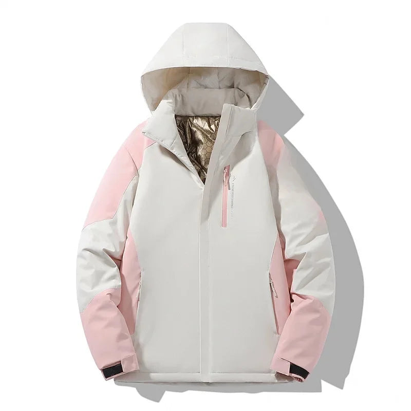 Veste de ski color-block chaude d'hiver pour femme