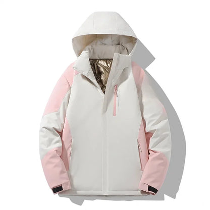Veste de ski color-block chaude d'hiver pour femme