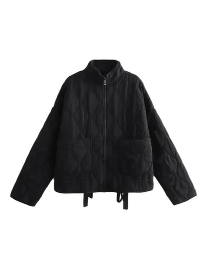 Veste zippée pratique Unie Matelassée