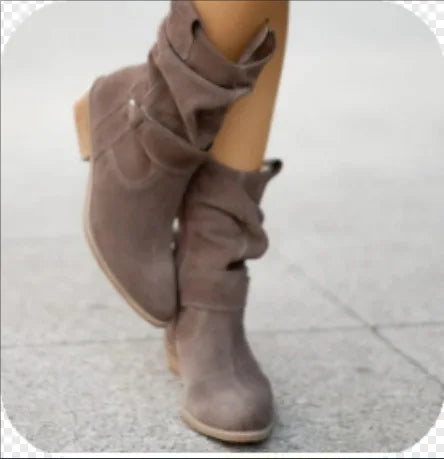 Bottes stylées en daim pour femme