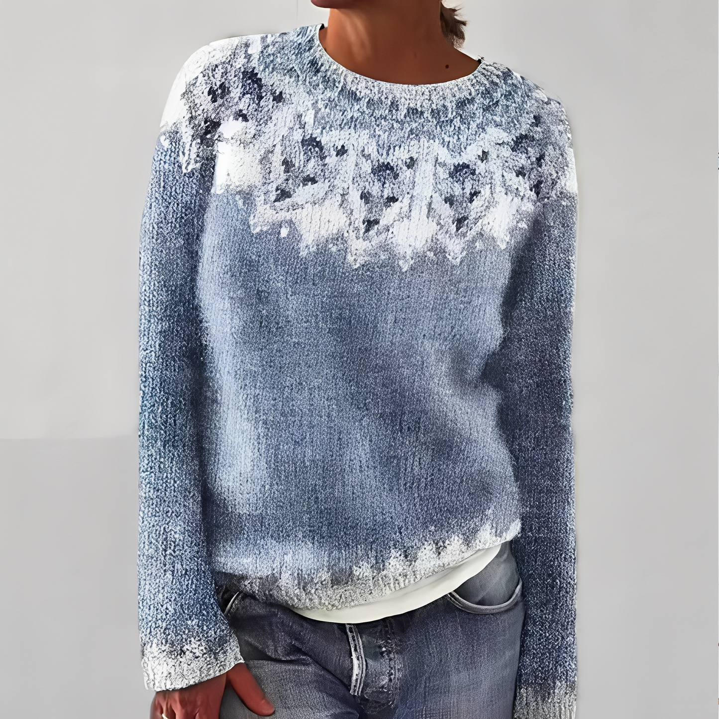 Chandail classique pour femme avec motif → Chandail élégant pour femme avec motif floral