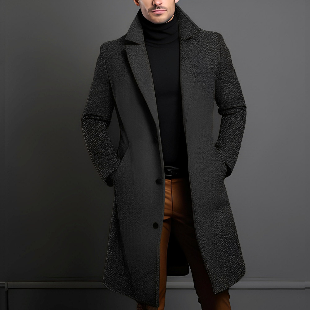 Manteau en laine élégant mi-long pour homme