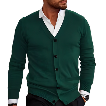 Cardigan homme confortable en coton, style décontracté