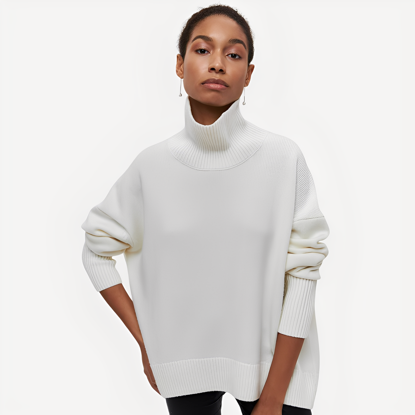 Pull pour femme Col montant décontracté