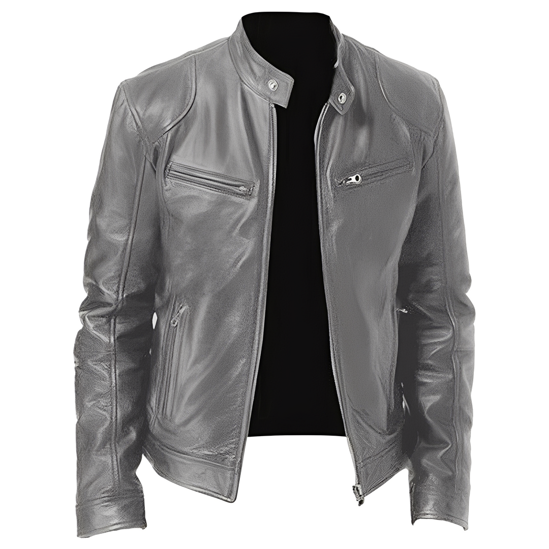 Veste en cuir homme élégante modèle décontracté