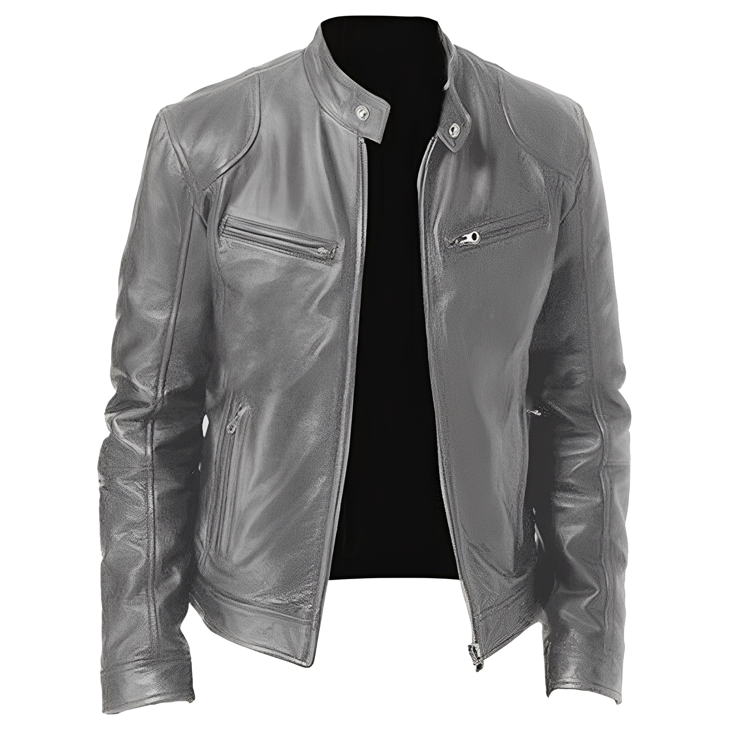 Veste en cuir homme élégante modèle décontracté
