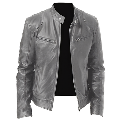 Veste en cuir homme élégante modèle décontracté
