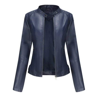 Veste en cuir femme coupe cintrée élégante
