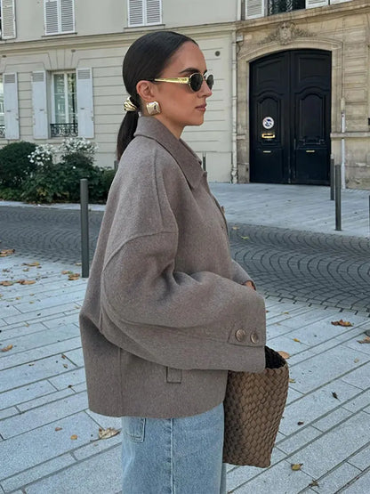 Übergröße Wollmischjacke Warm & Bequem - IdealeKleiden