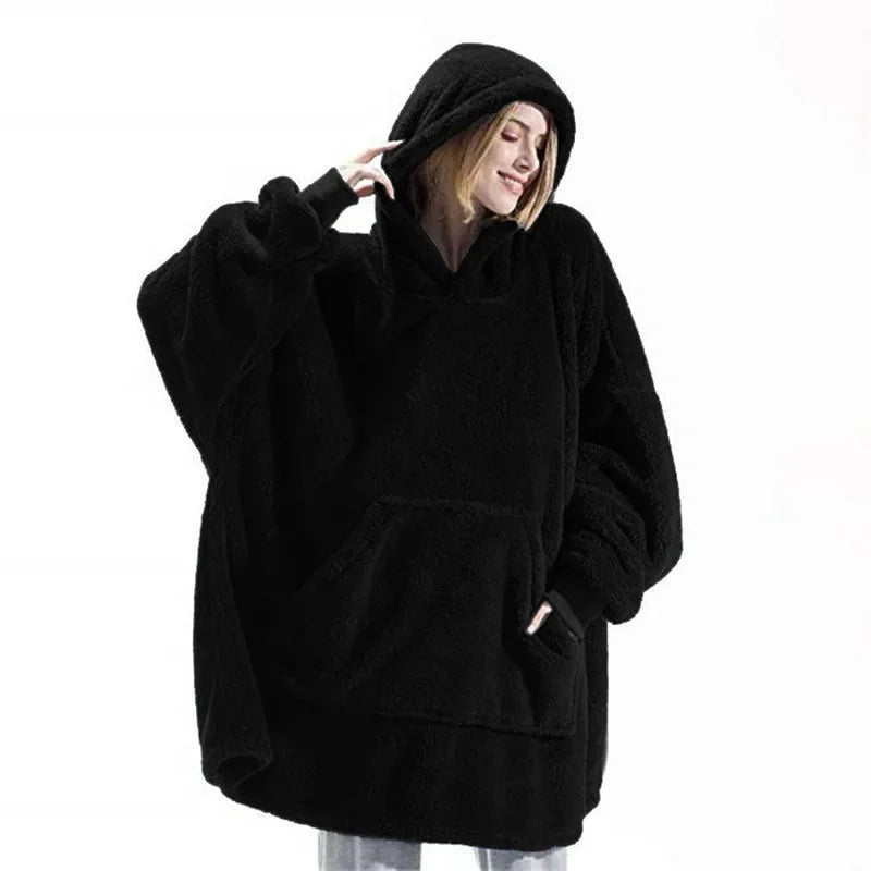 Grand sweat à capuche en flanelle pour hommes et femmes