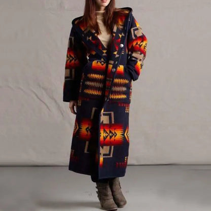 Manteau ethnique long femme style bohème chic