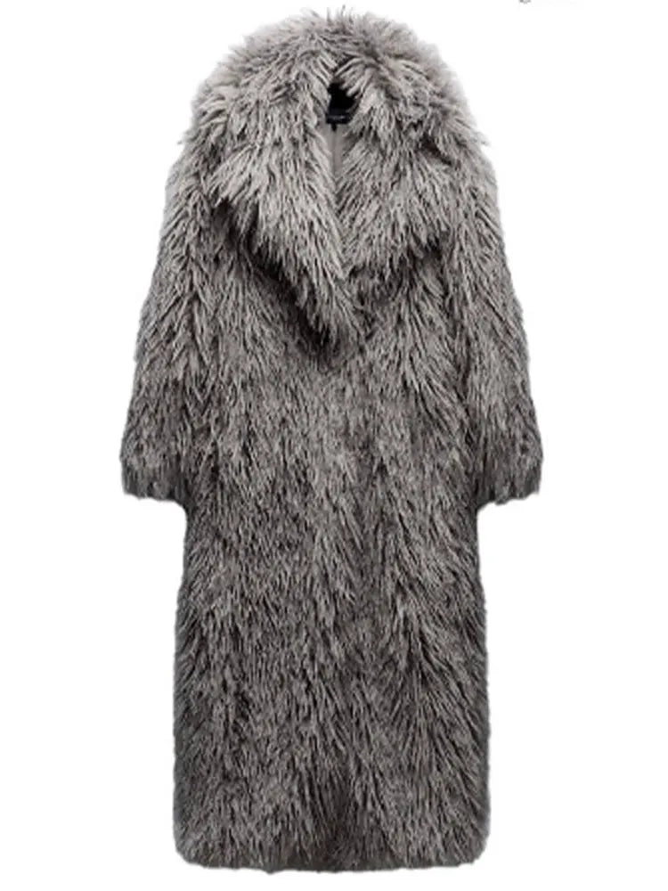 Longue veste d'hiver Manteau de fourrure Vintage Chic Streetwear