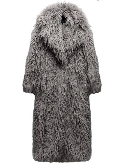 Longue veste d'hiver Manteau de fourrure Vintage Chic Streetwear