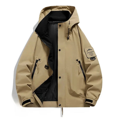 Veste d'extérieur pour homme Capuche Fermeture éclair