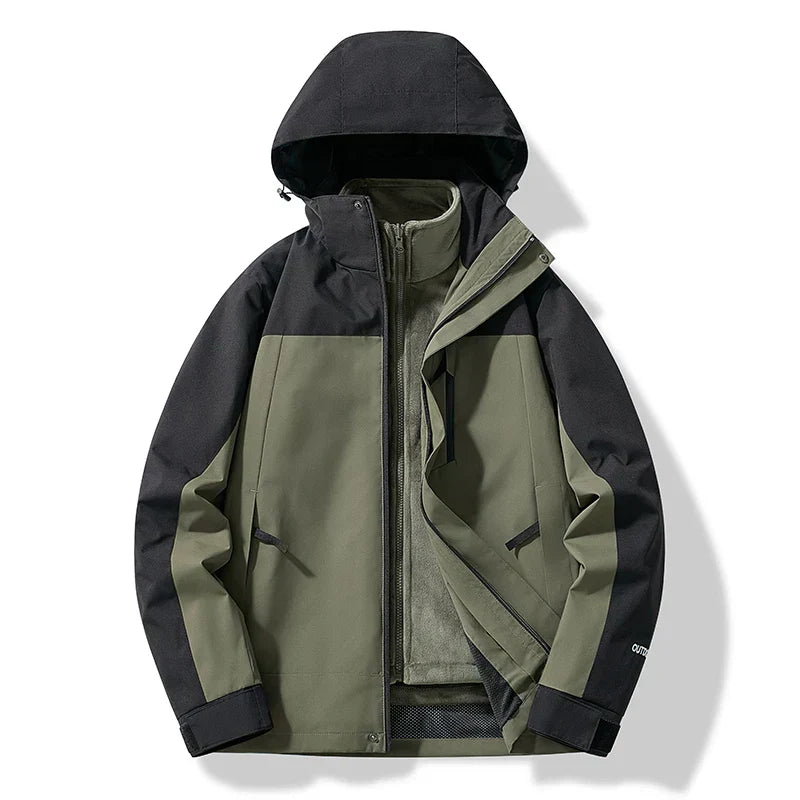 Veste de ski pour homme Résistante aux intempéries Capuche Isolée