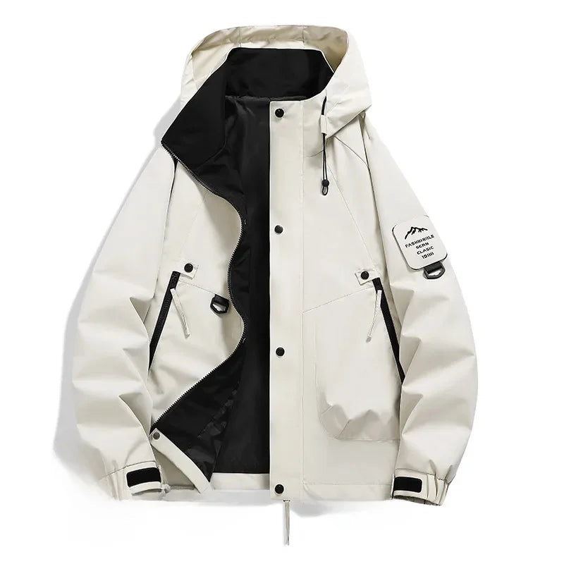 Veste d'extérieur pour homme Capuche Fermeture éclair