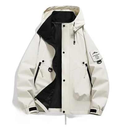 Veste d'extérieur pour homme Capuche Fermeture éclair
