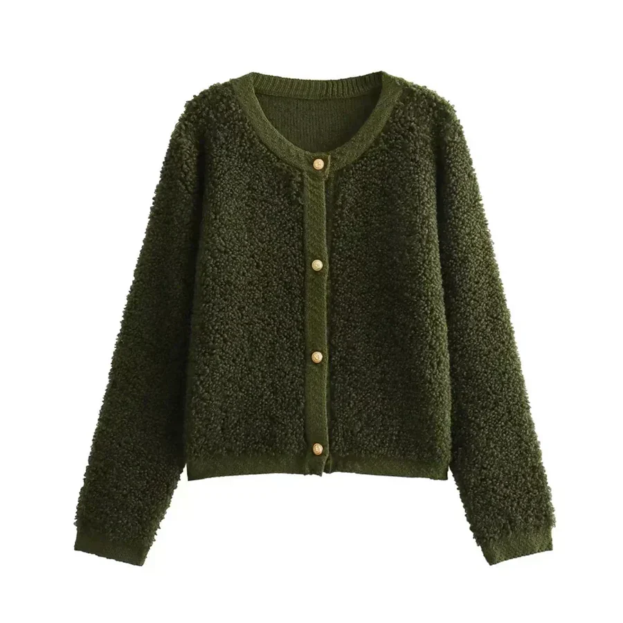 Manteau teddy oversize doux sans col