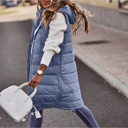 Gilet matelassé long élégant pour femme