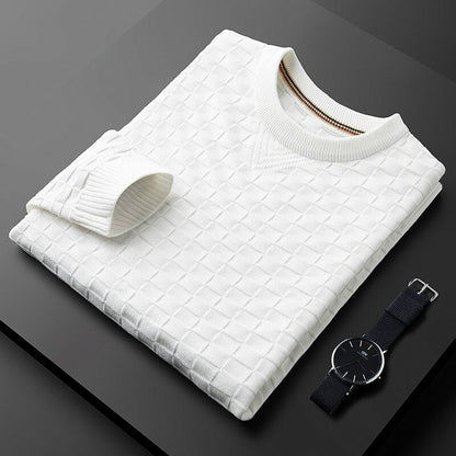 Pull-over gaufré col rond homme Modèle automne