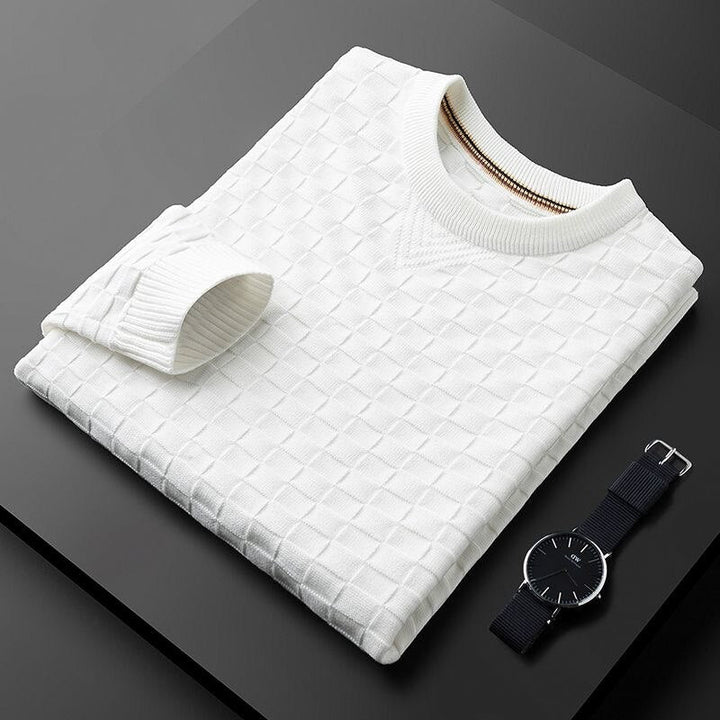 Pull-over gaufré col rond homme Modèle automne