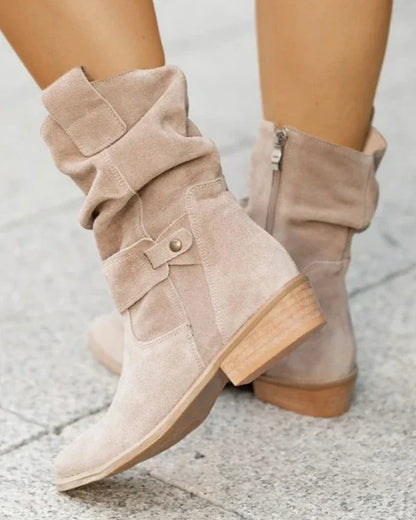 Bottes stylées en daim pour femme