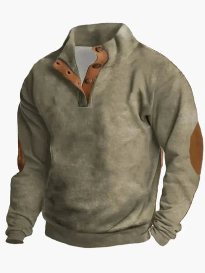 Retro Cowboy Sweatshirt Western Style Stehkragen - IdealeKleiden