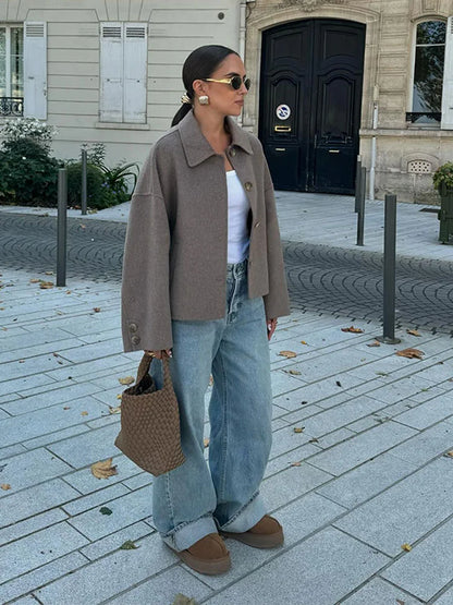 Doudoune femme mi-saison avec boutons Veste femme
