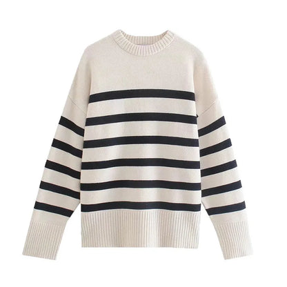 Pull élégant à rayures