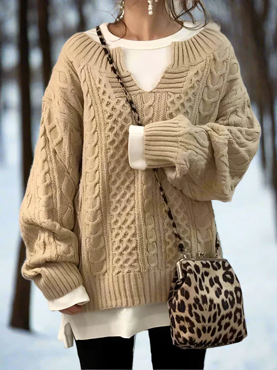 Pull tricoté oversize Doux et chaud Coupe confortable