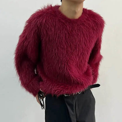 Pull luxueux uni à manches longues pour femme