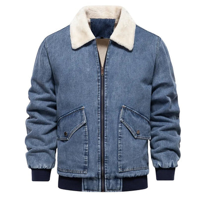 Blouson en jean chaud doublé pour hommes