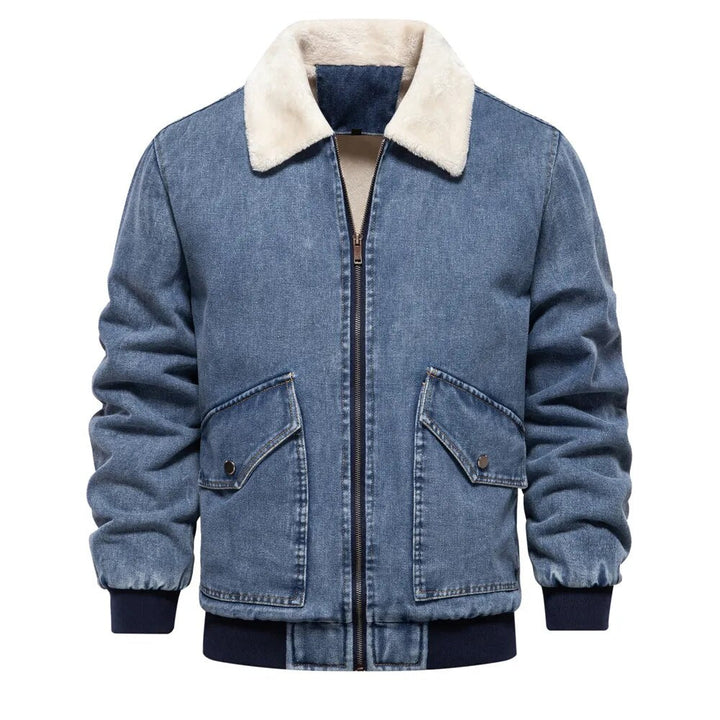 Blouson en jean chaud doublé pour hommes