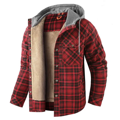 Veste chemise à carreaux chaude homme