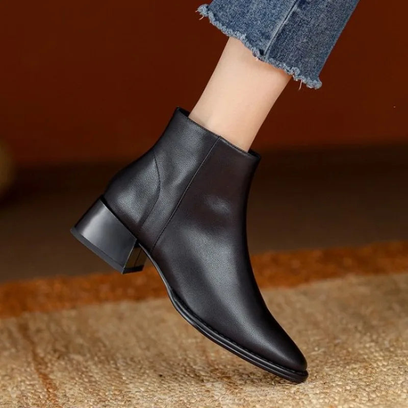 Stilvolle Stiefeletten Chunky Absatz Damen - IdealeKleiden